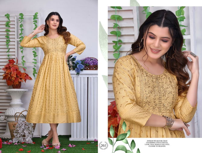 Golden Bindas Ethnic Wear Wholesale Anarkali Kurtis Catalog
